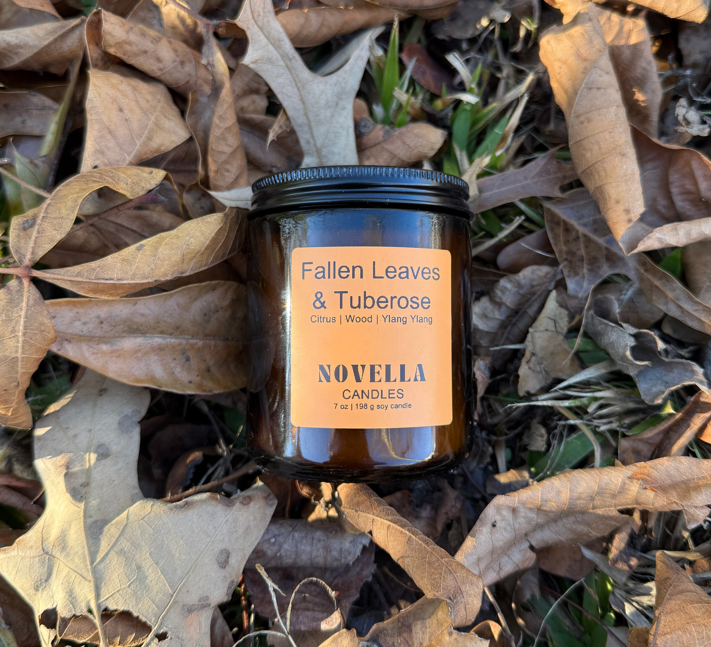 Fall Leaves & Tuberose Amber Jar Candle