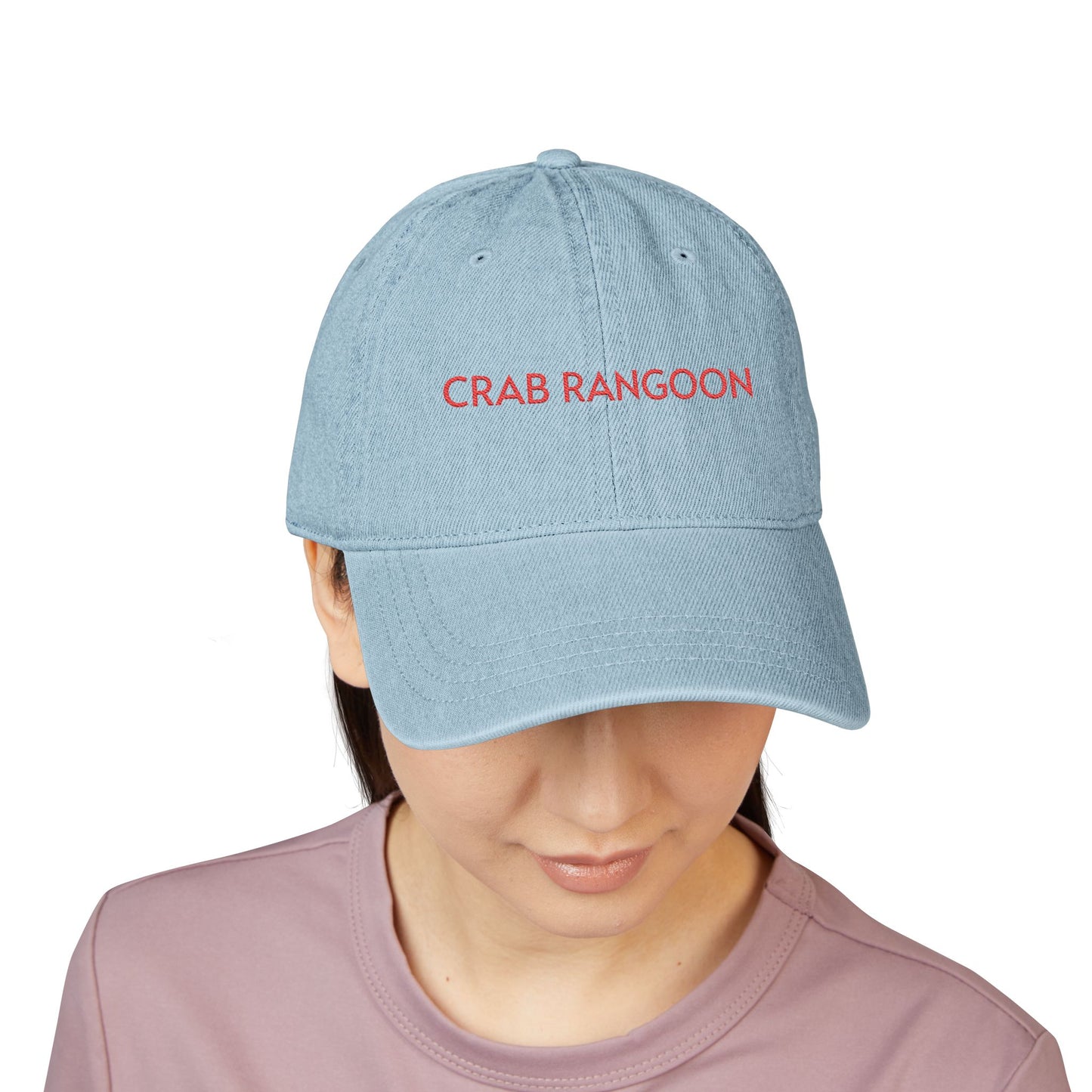 Crab Rangoon Embroidered Denim Hat