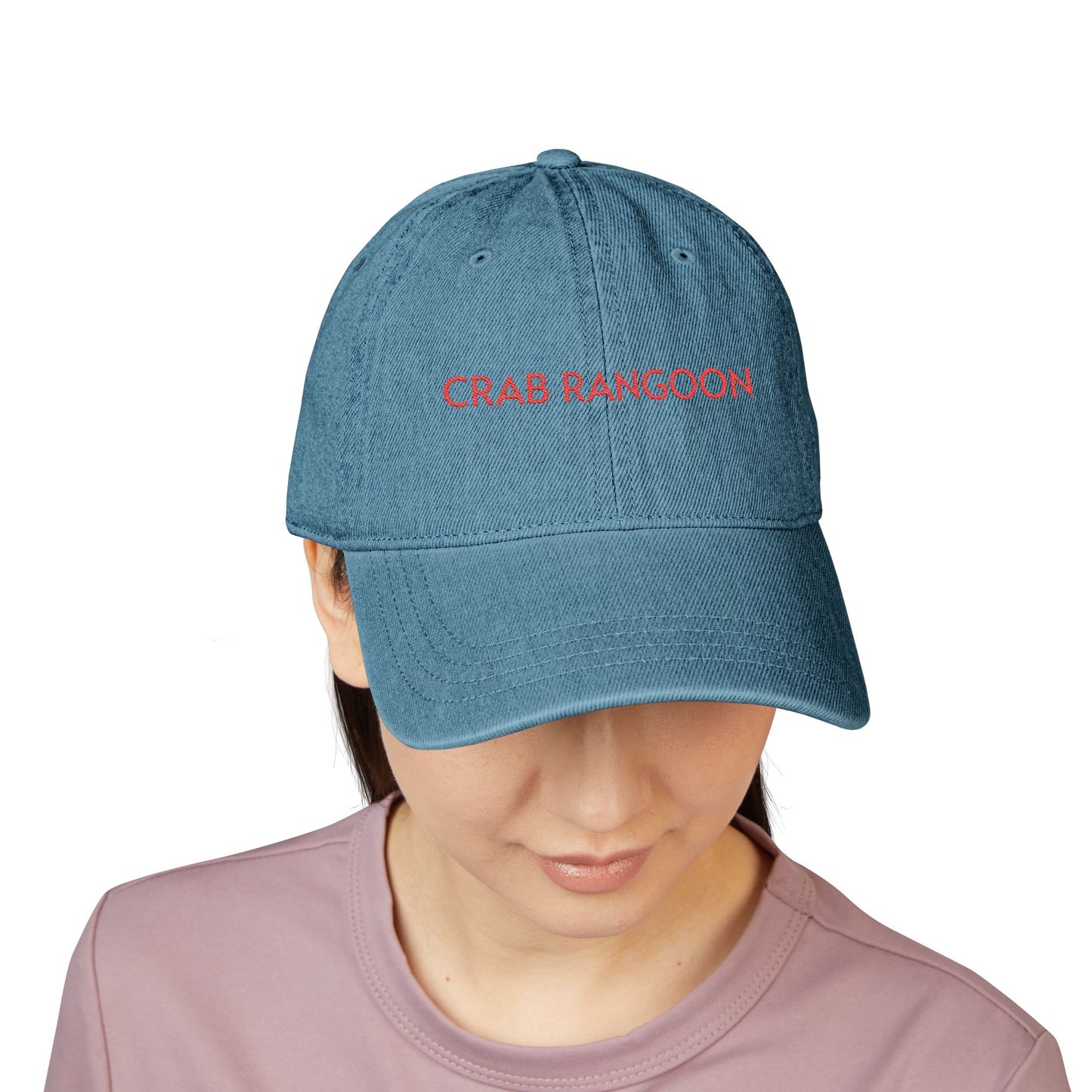 Crab Rangoon Embroidered Denim Hat