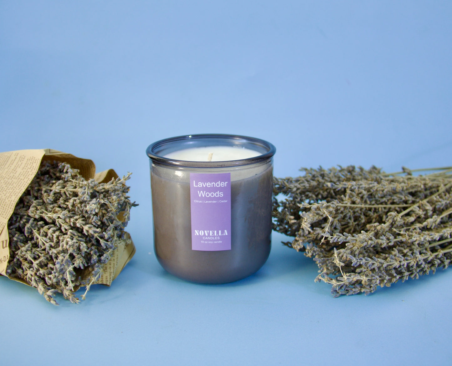 Lavender Woods Recycled Glass Candle