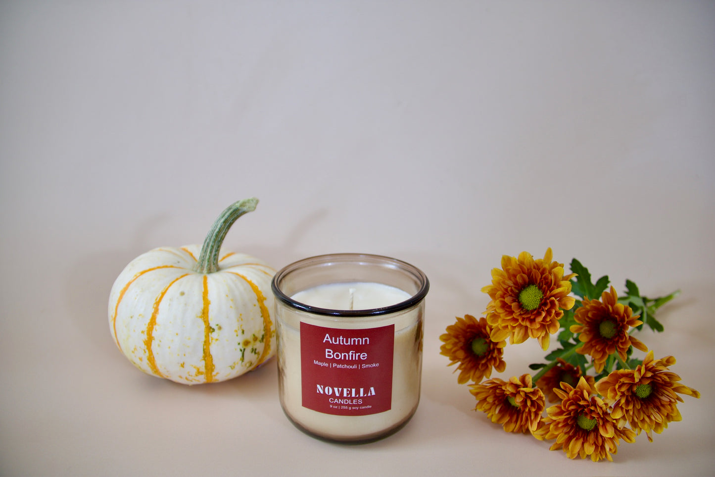 Autumn Bonfire Recycled Glass Candle