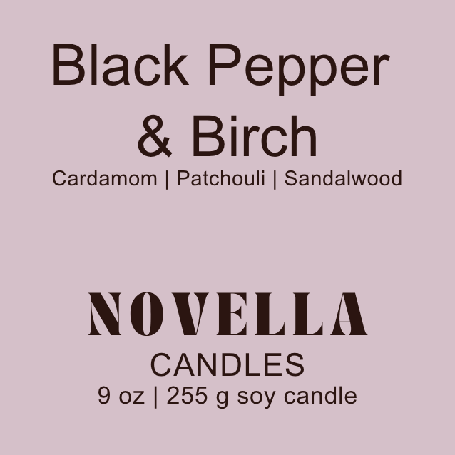 Black Pepper & Birch Recycled Glass Candle