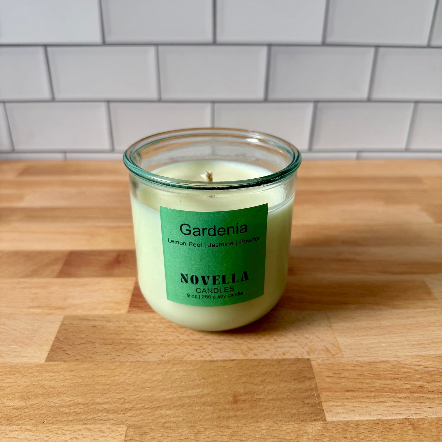 Gardenia Recycled Glass Candle