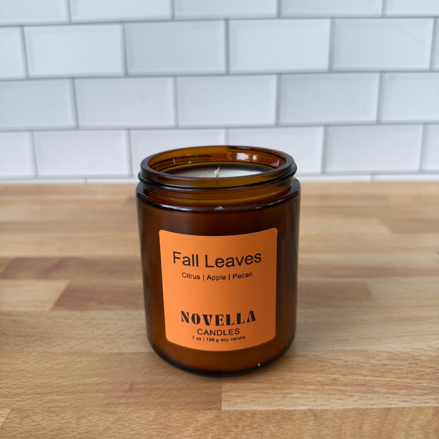 Fall Leaves Amber Jar Candle