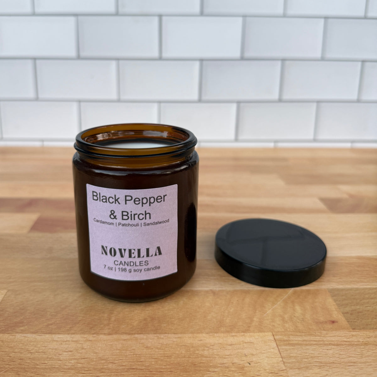 Black Pepper Birch Amber Jar Candle