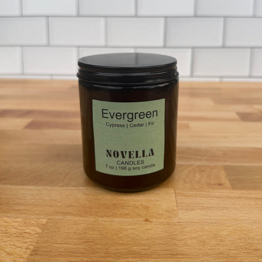 Evergreen Amber Jar Candle