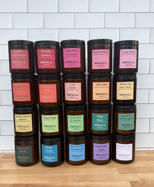 Amber Jar Candle with Lid