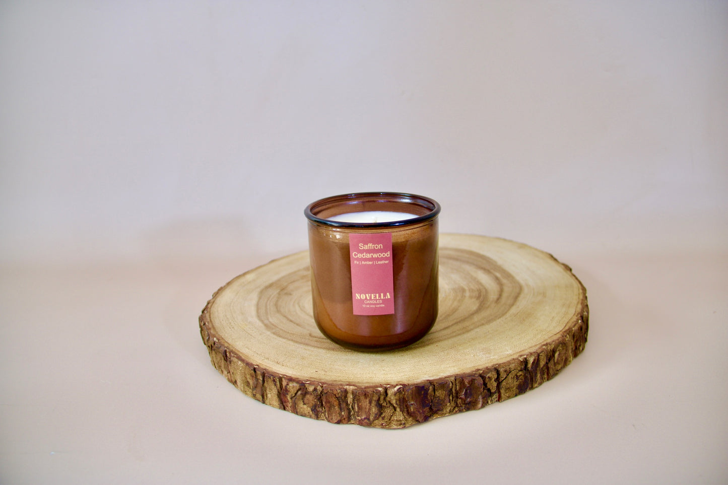 Saffron Cedarwood Recycled Glass Candle