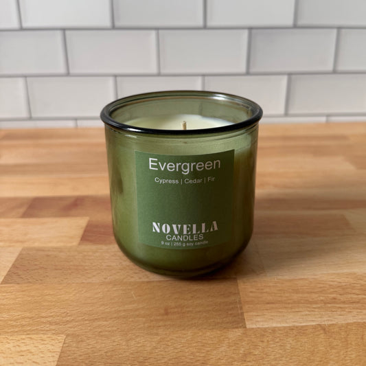 Evergreen Recycled Glass Candle