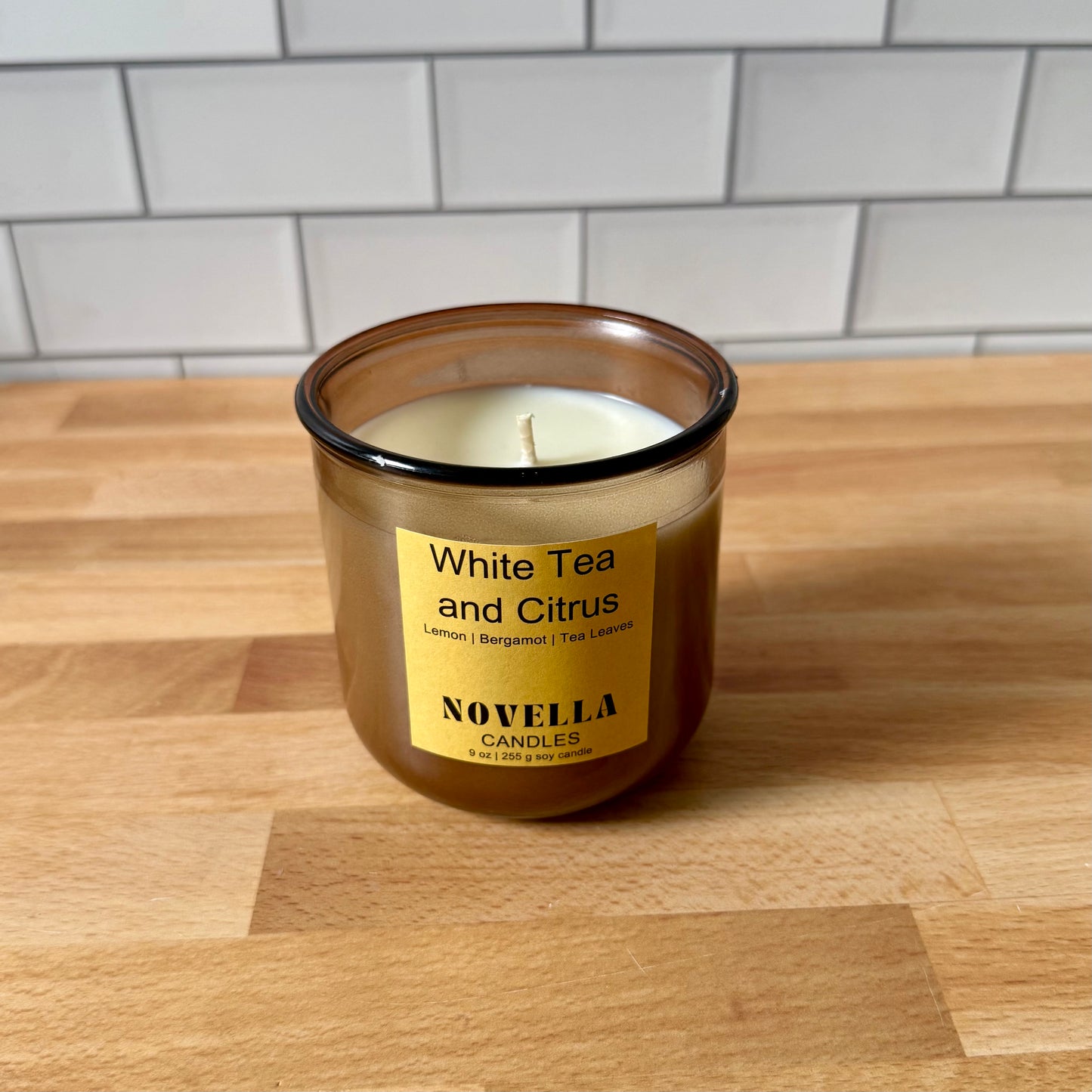 White Tea & Citrus Recycled Glass Candle