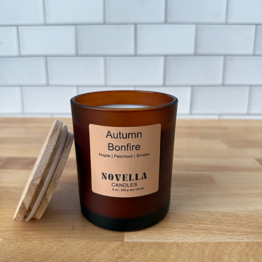 Autumn Bonfire Glass Candle