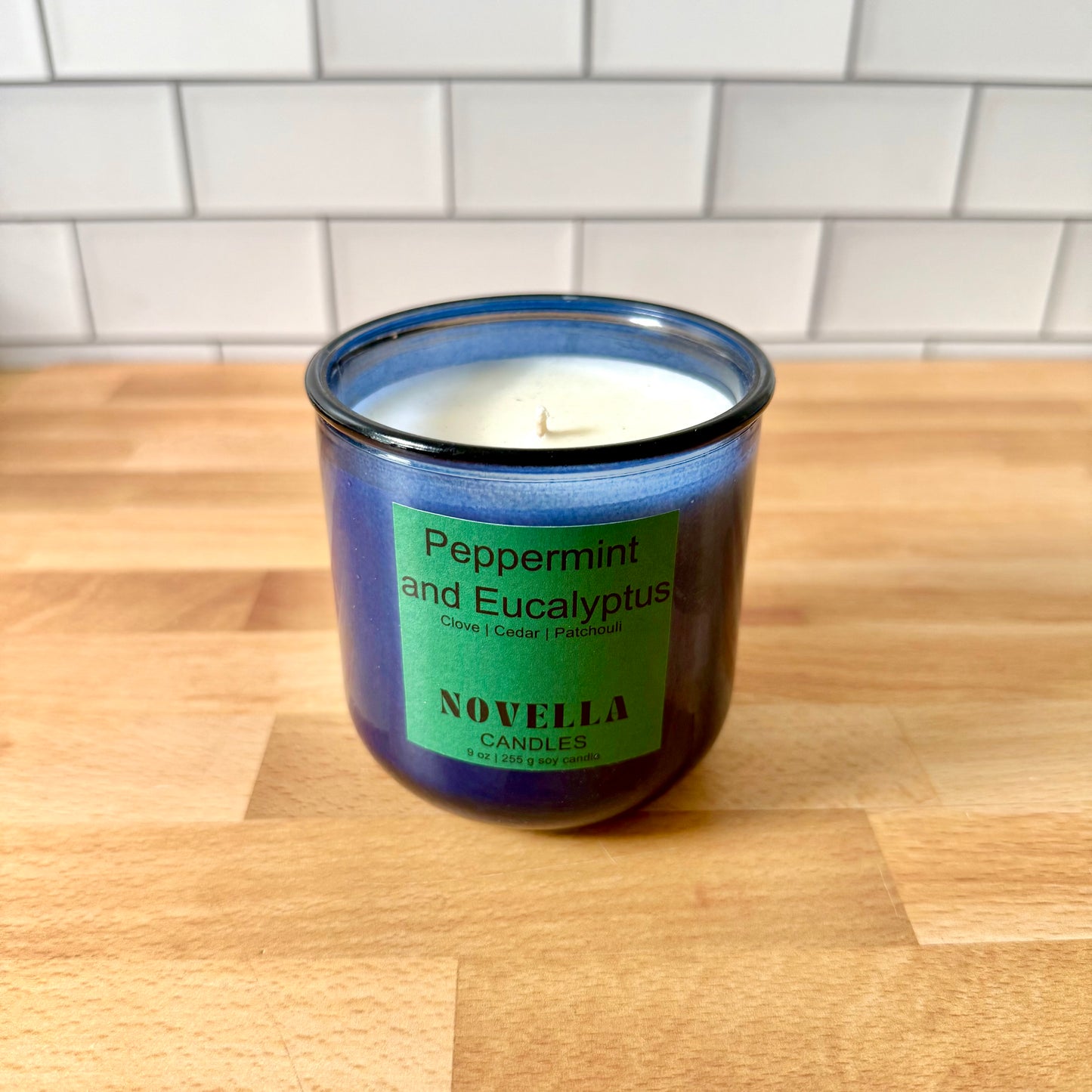 Peppermint & Eucalyptus Recycled Glass Candle