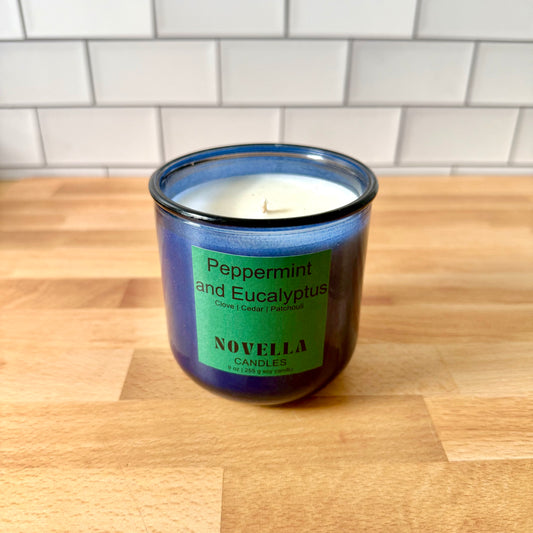 Peppermint & Eucalyptus Recycled Glass Candle