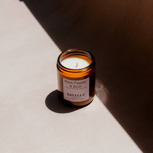 Black Pepper Birch Amber Jar Candle