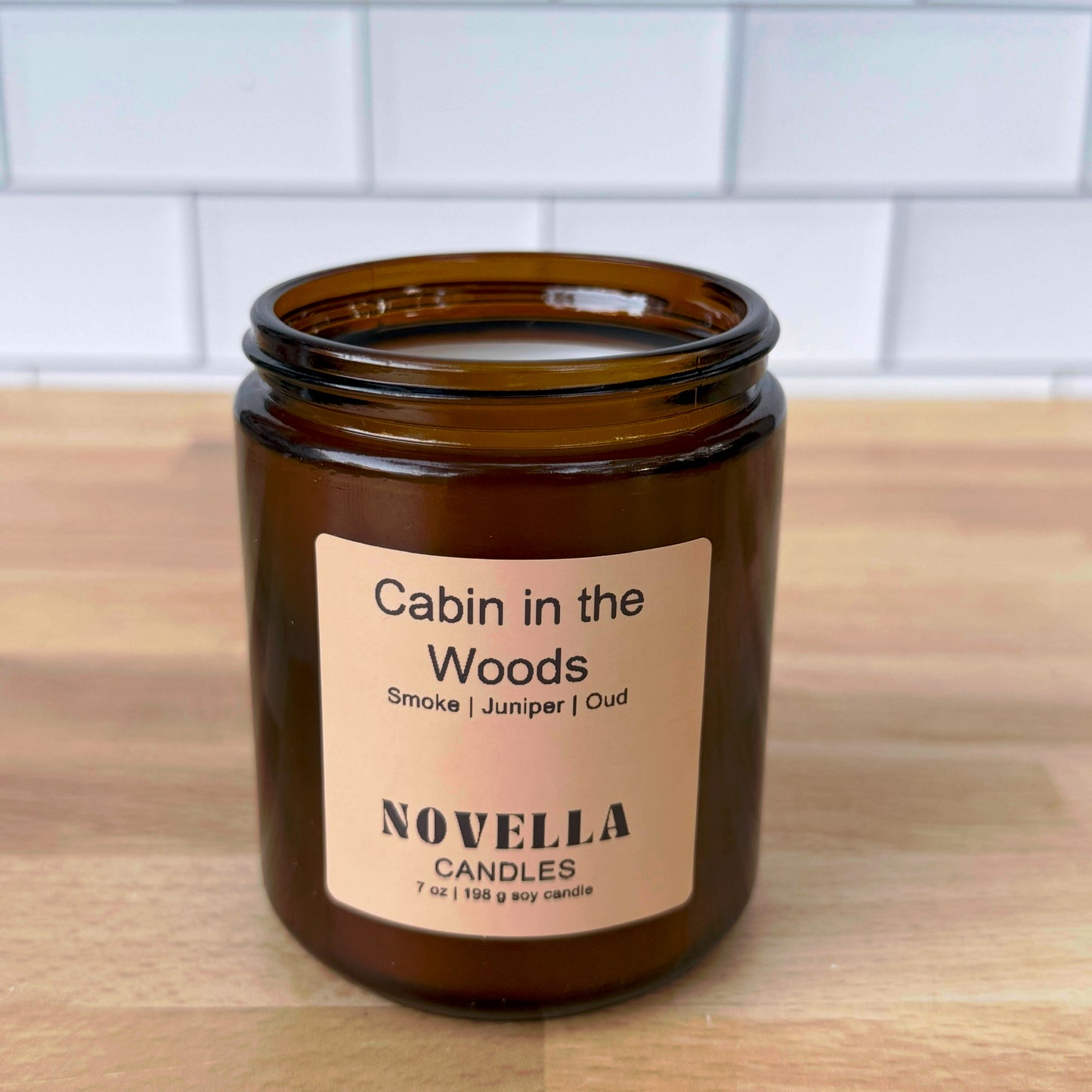 Amber Jar Candle with Lid