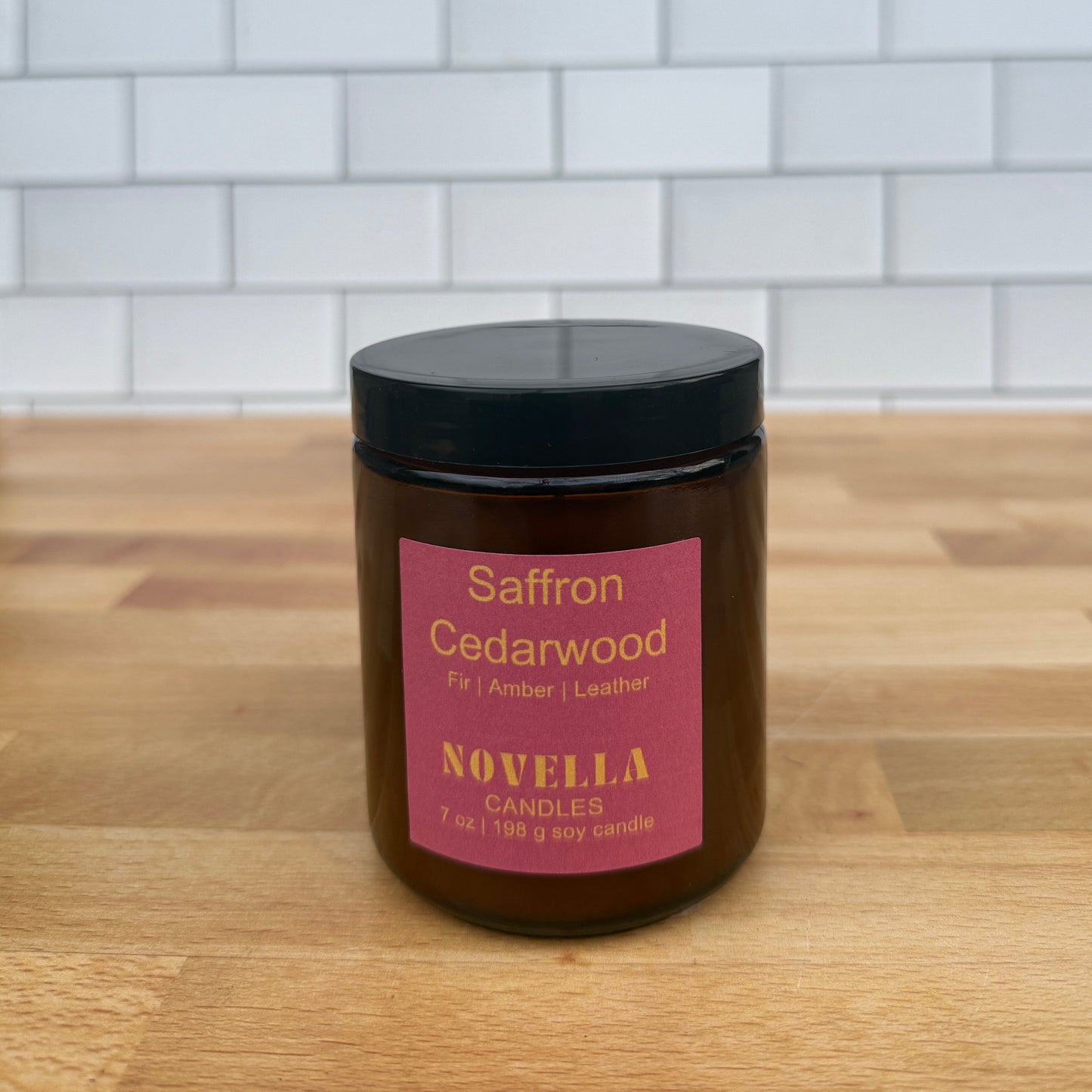 Saffron Cedarwood Amber Jar Candle