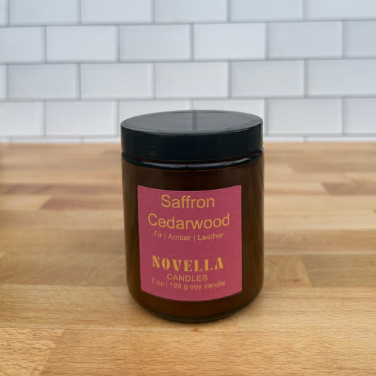 Saffron Cedarwood Amber Jar Candle