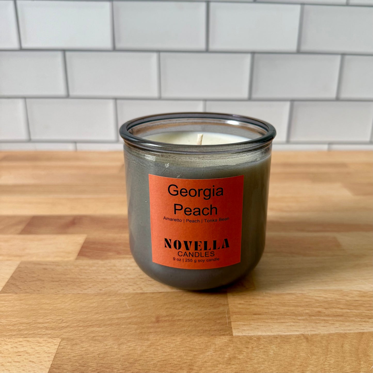 Georgia Peach Recycled Glass Candle