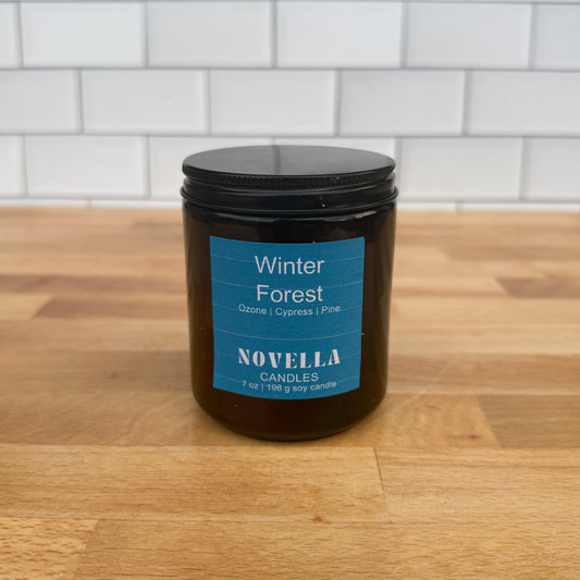 Winter Forest Amber Jar Candle