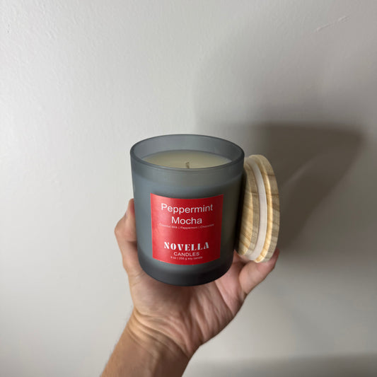 Peppermint Mocha Glass Candle