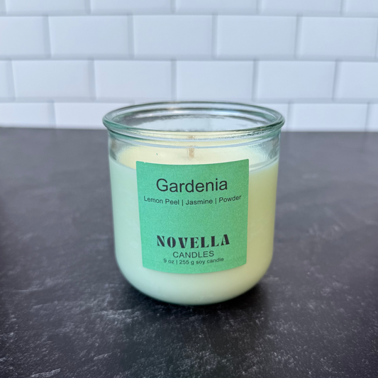 Gardenia Recycled Glass Candle