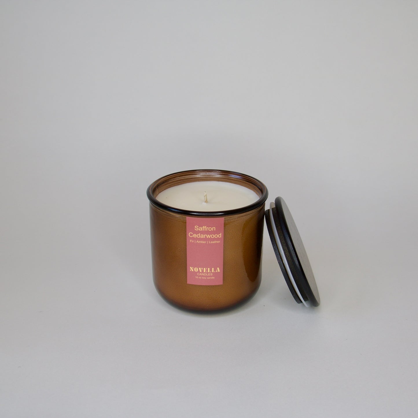 Saffron Cedarwood Recycled Glass Candle