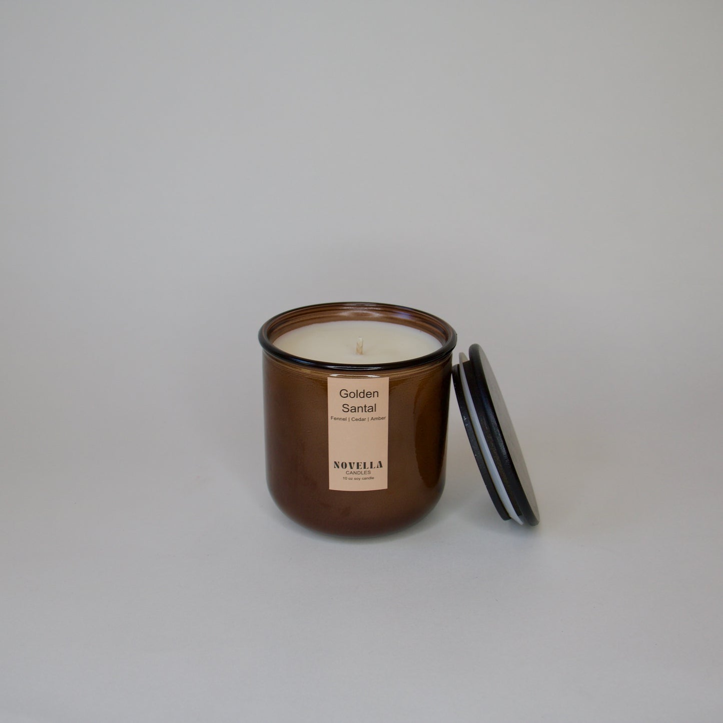 Golden Santal Recycled Glass Candle