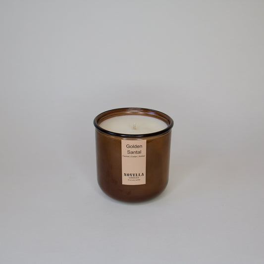 Golden Santal Recycled Glass Candle