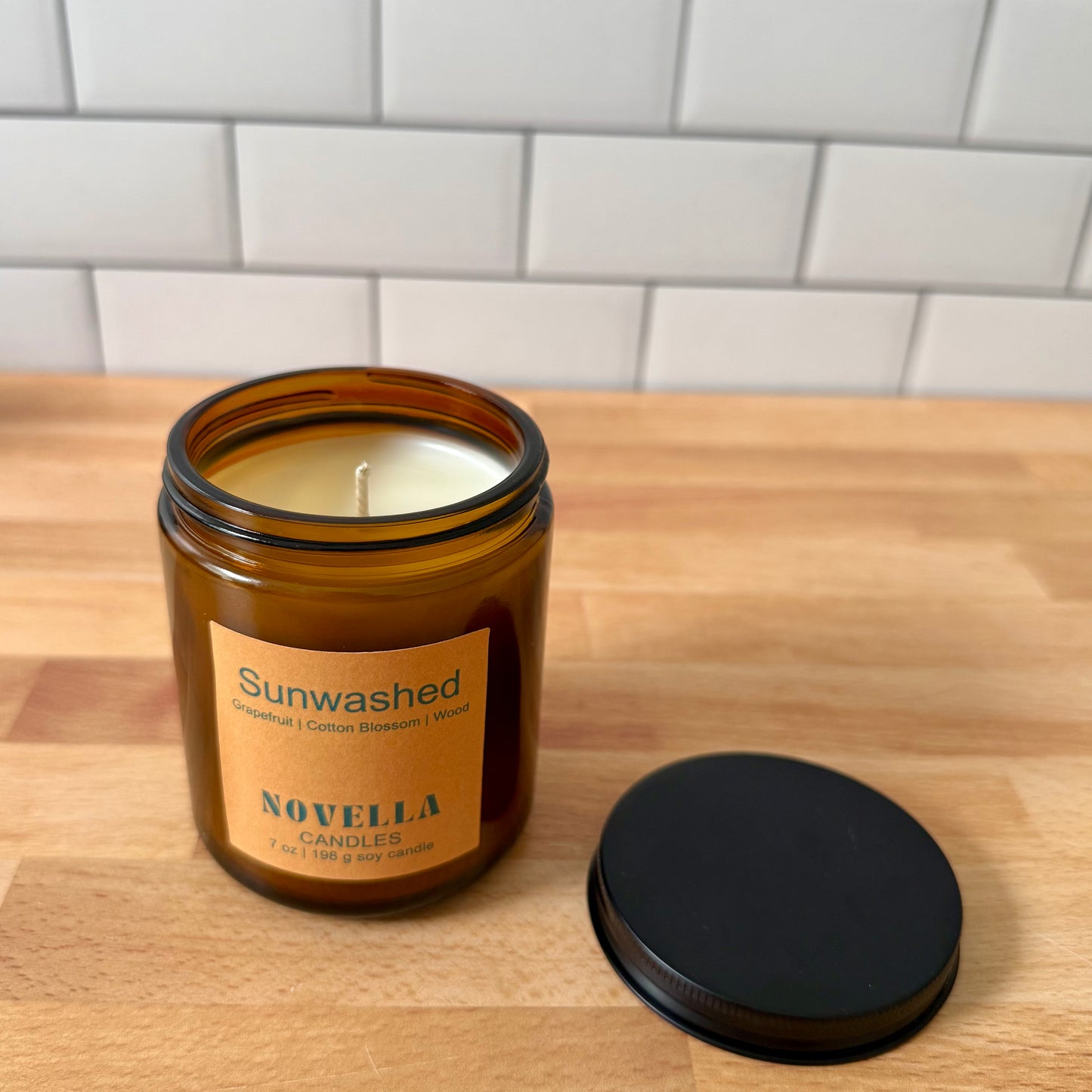 Sunwashed Amber Jar Candle