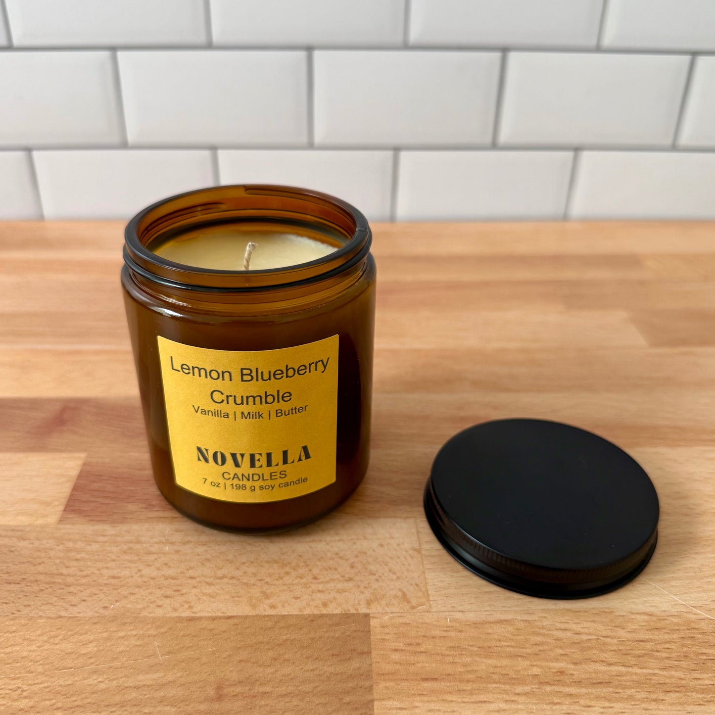 Lemon Blueberry Crumble Amber Jar Candle