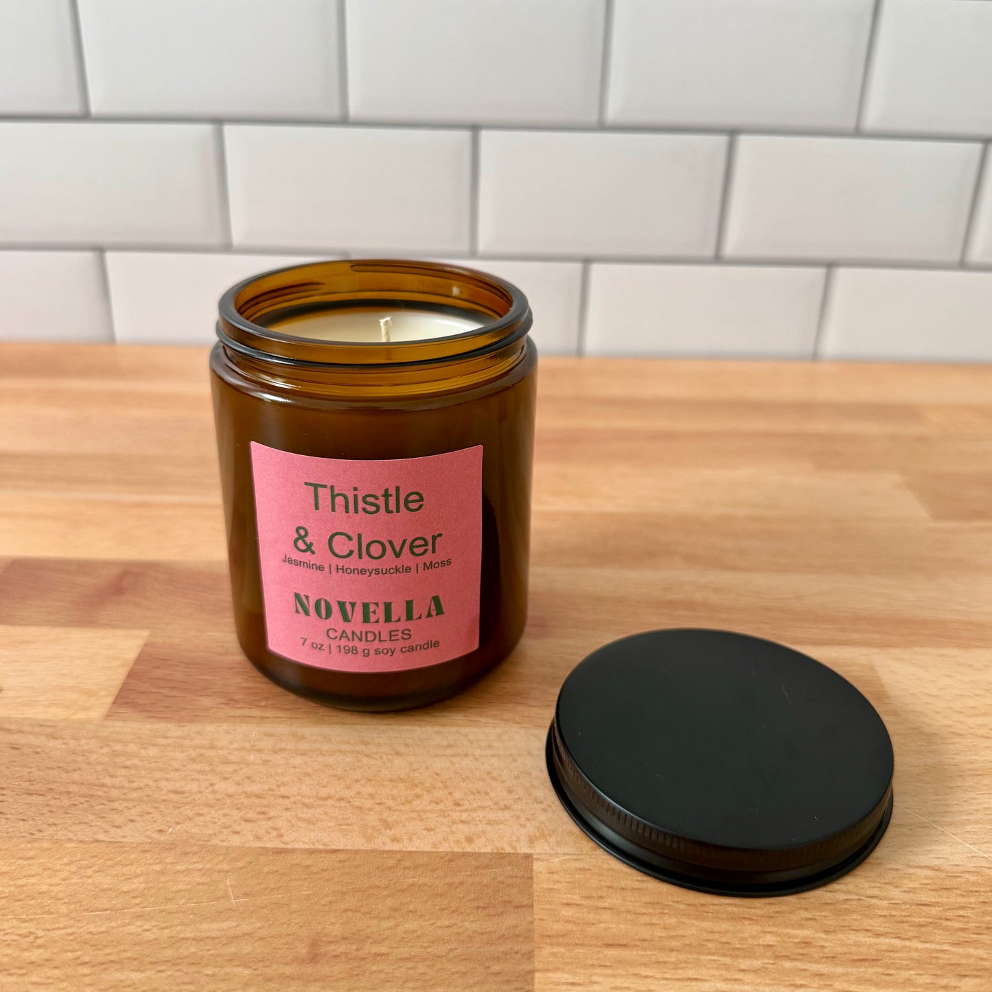 Thistle & Clover Amber Jar Candle