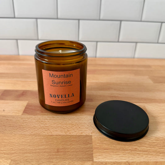 Mountain Sunrise Amber Jar Candle