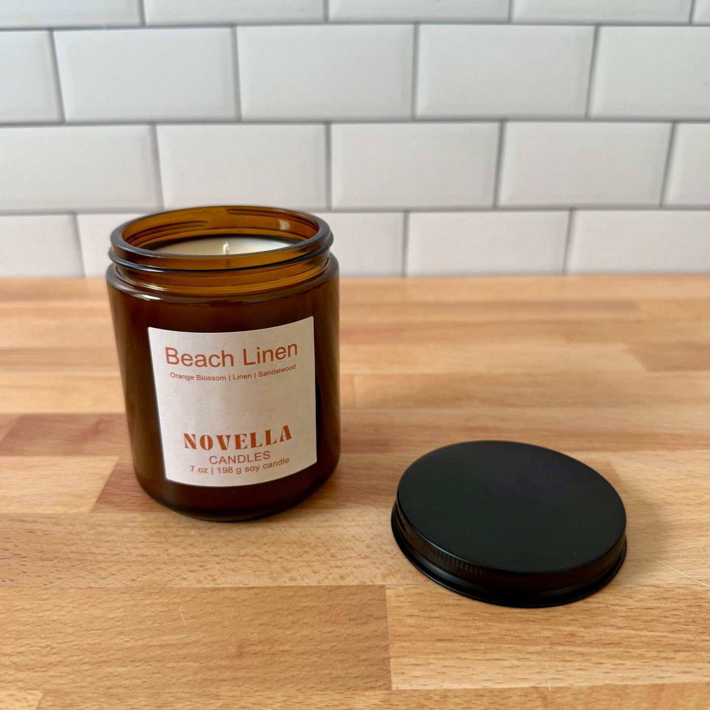 Beach Linen Amber Jar Candle