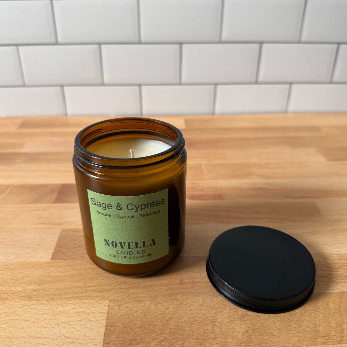 Sage & Cypress Amber Jar Candle