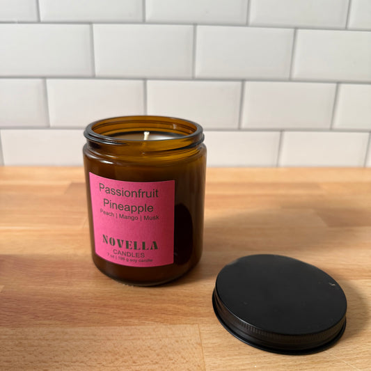 Passionfruit Pineapple Amber Jar Candle