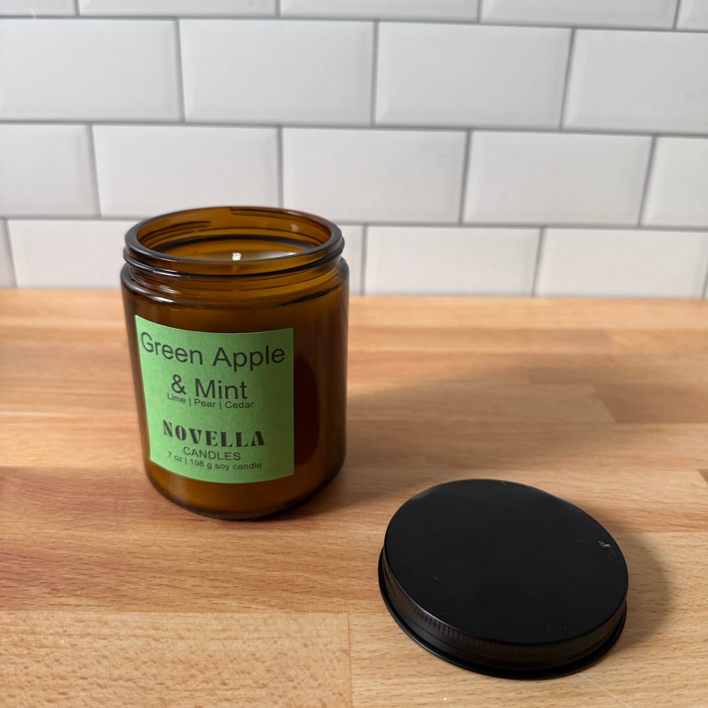 Green Apple & Mint Amber Jar Candle