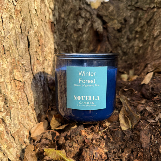 Winter Forest Recycled Glass Candle