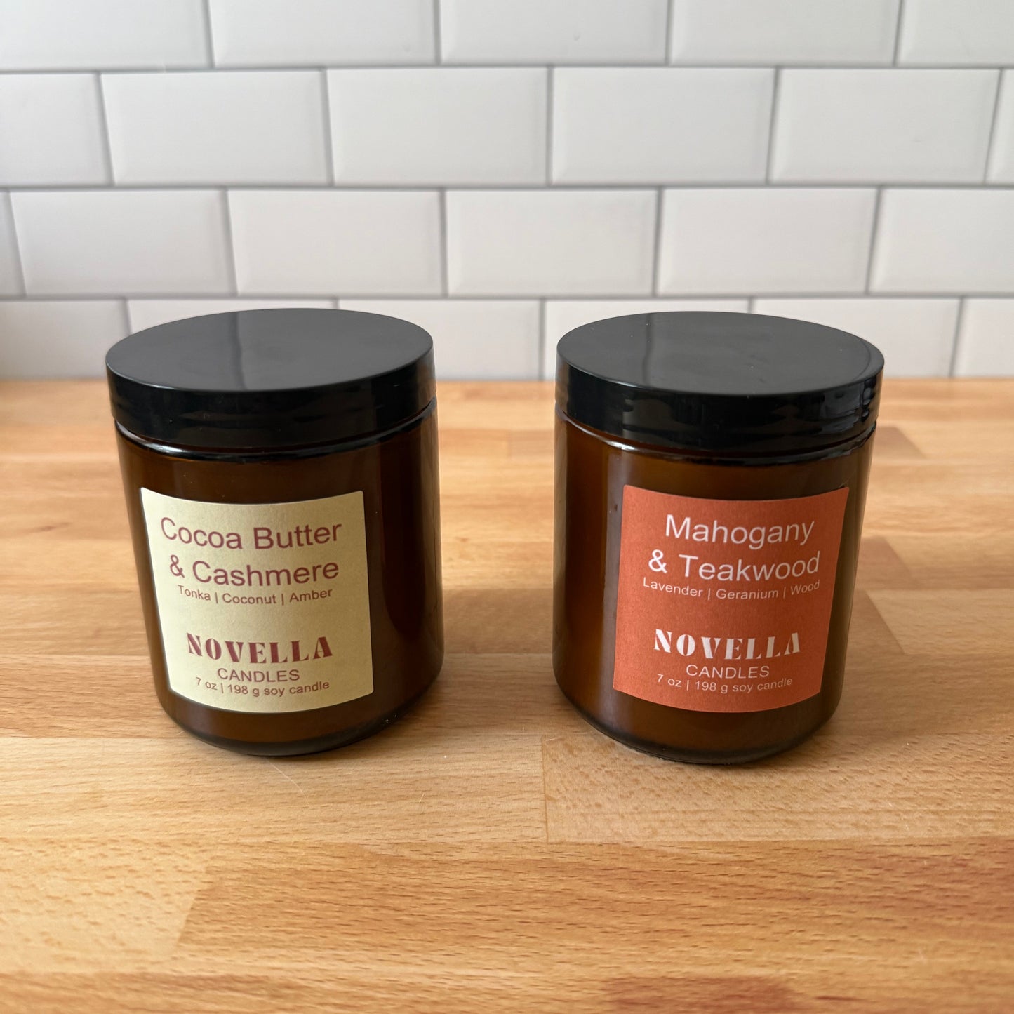 Mahogany Teakwood Amber Jar Candle