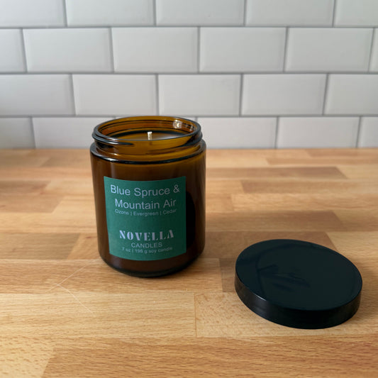 Blue Spruce & Mountain Air Amber Jar Candle