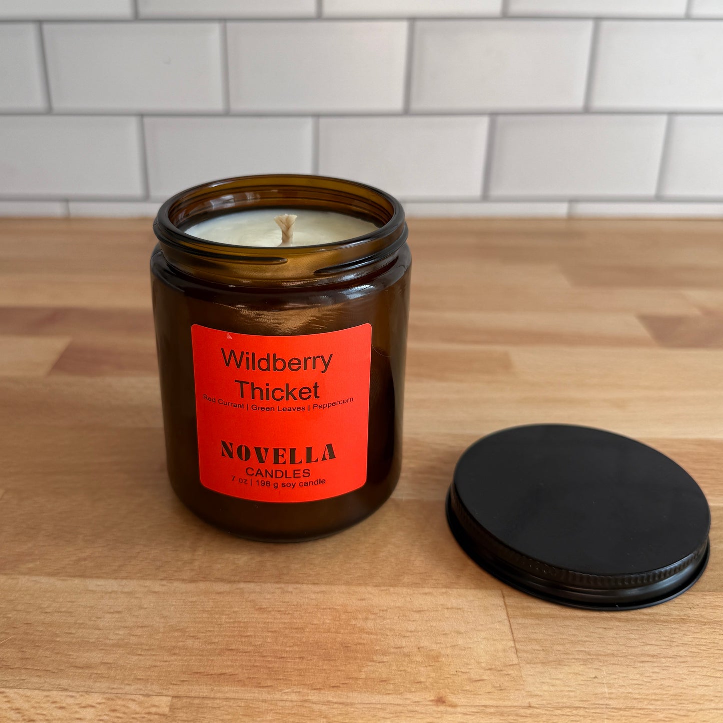 Amber Jar Candle with Lid