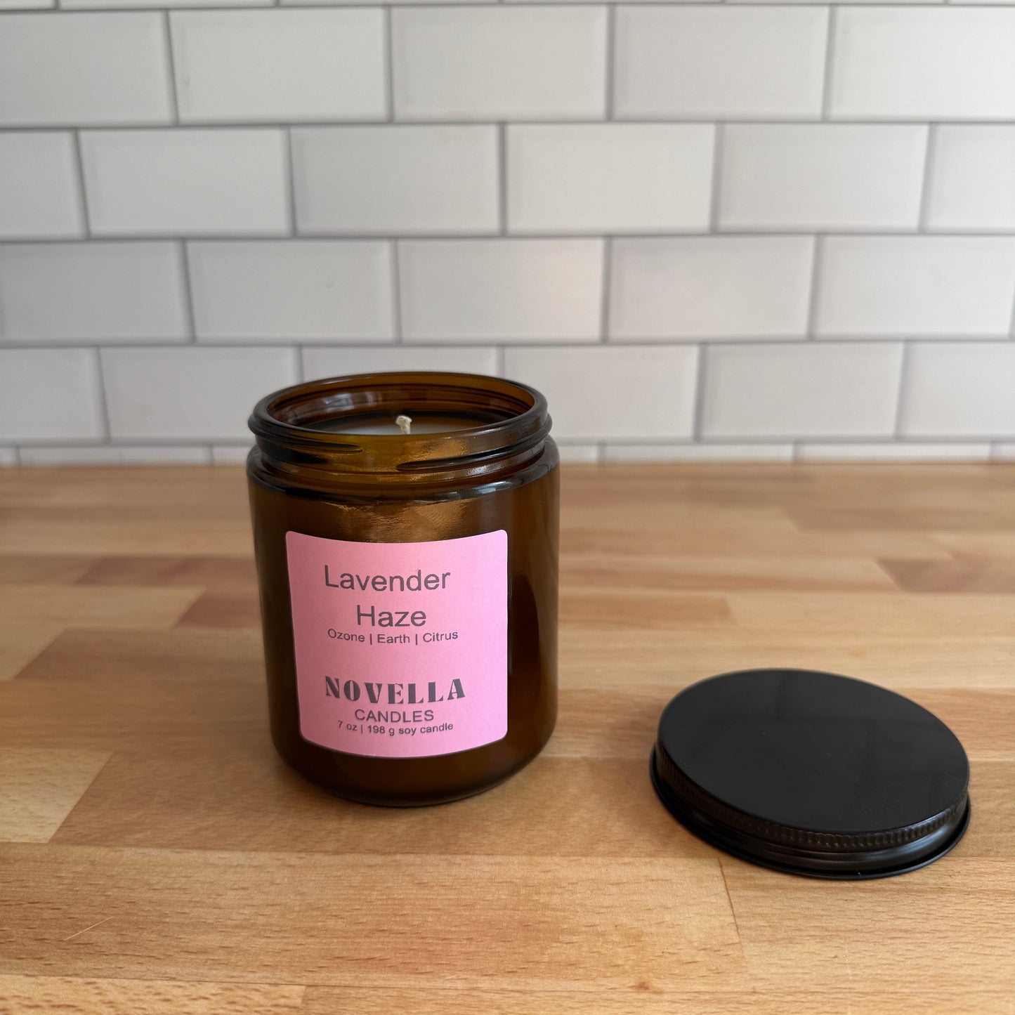 Amber Jar Candle with Lid