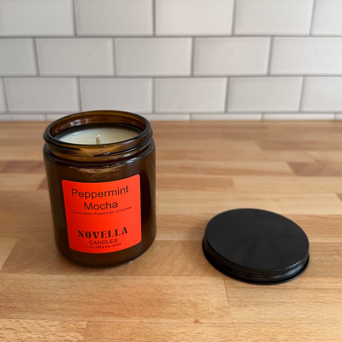 Amber Jar Candle with Lid