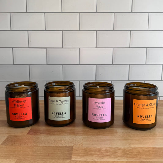 Amber Jar Candle with Lid