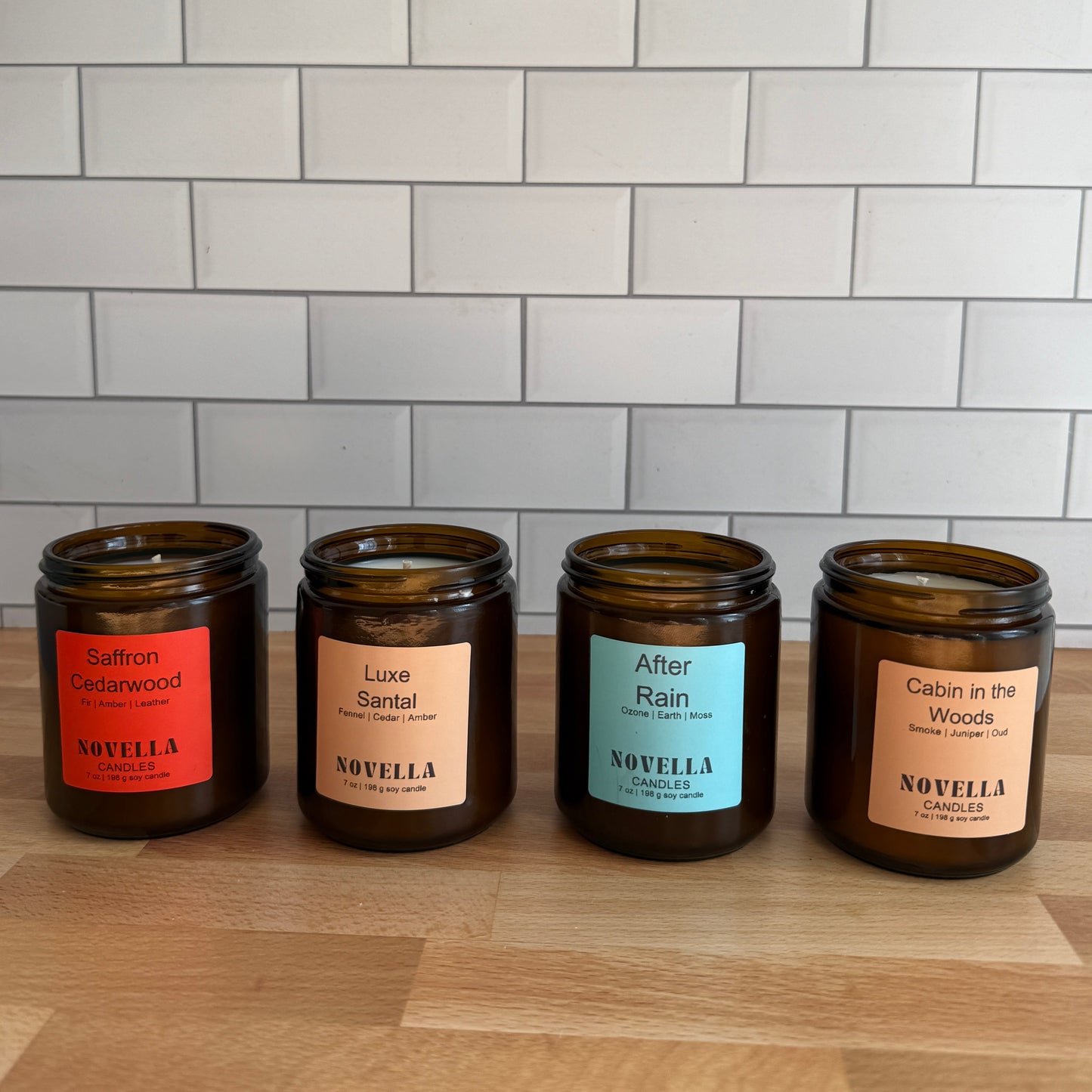 Amber Jar Candle with Lid