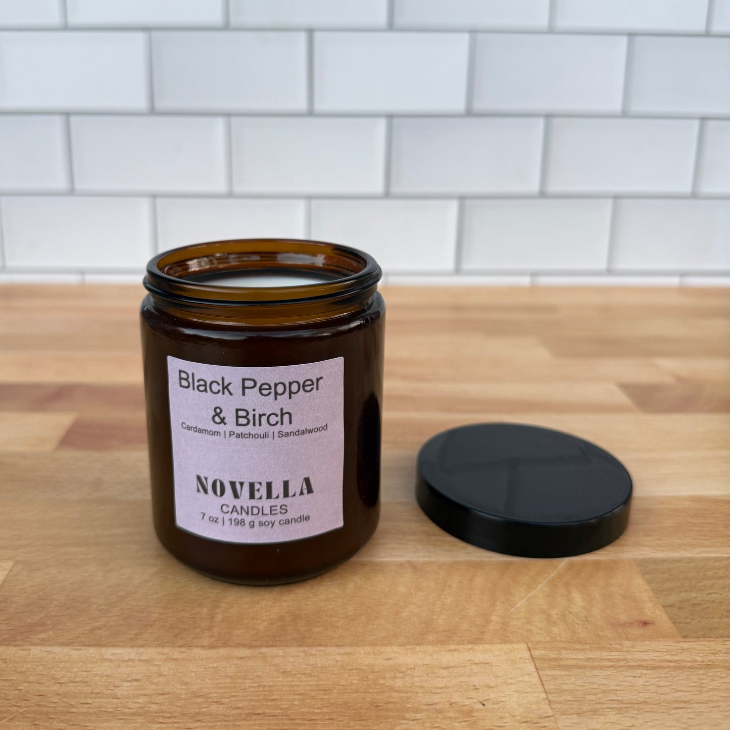 Black Pepper Birch Amber Jar Candle