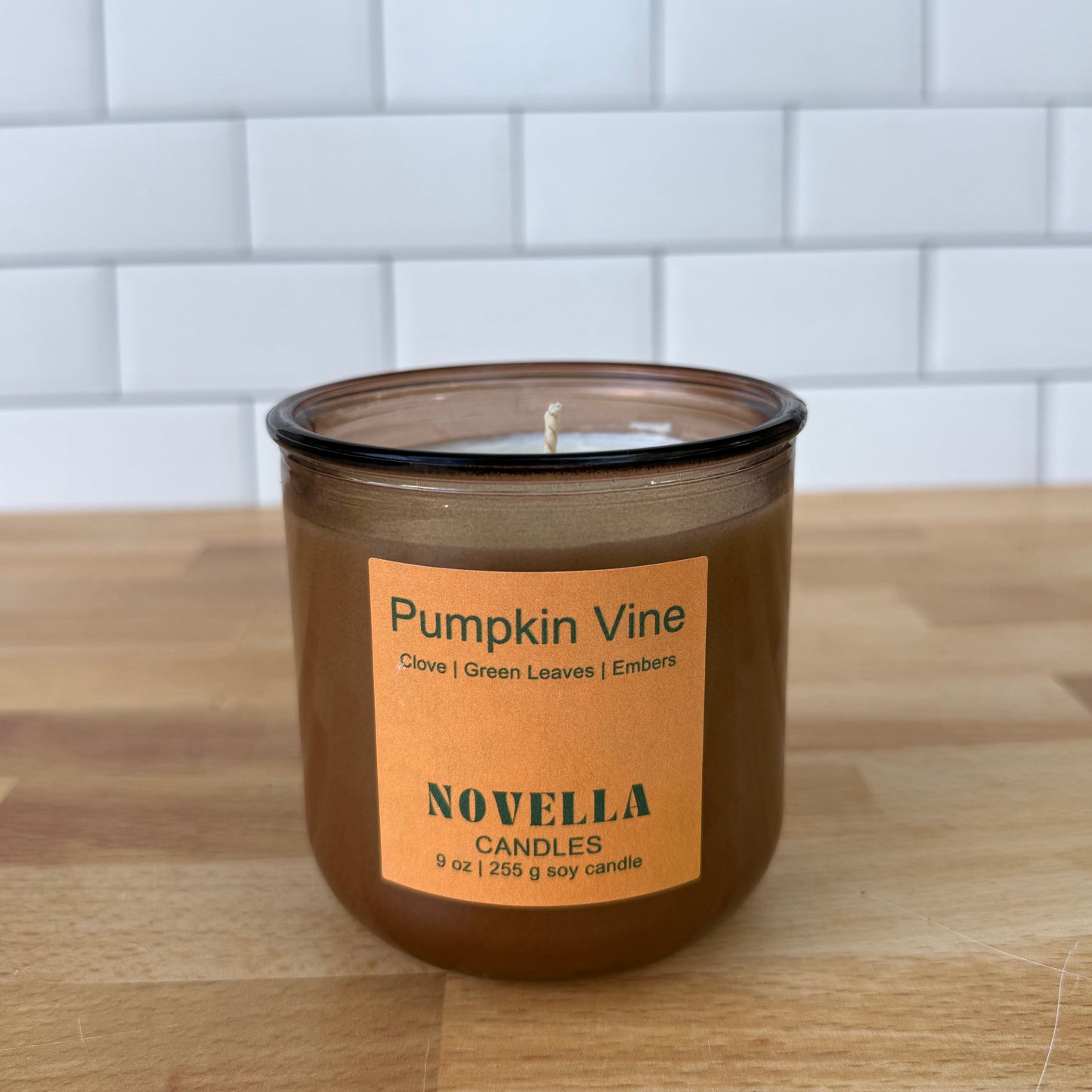 Pumpkin Vine Recycled Glass Candle