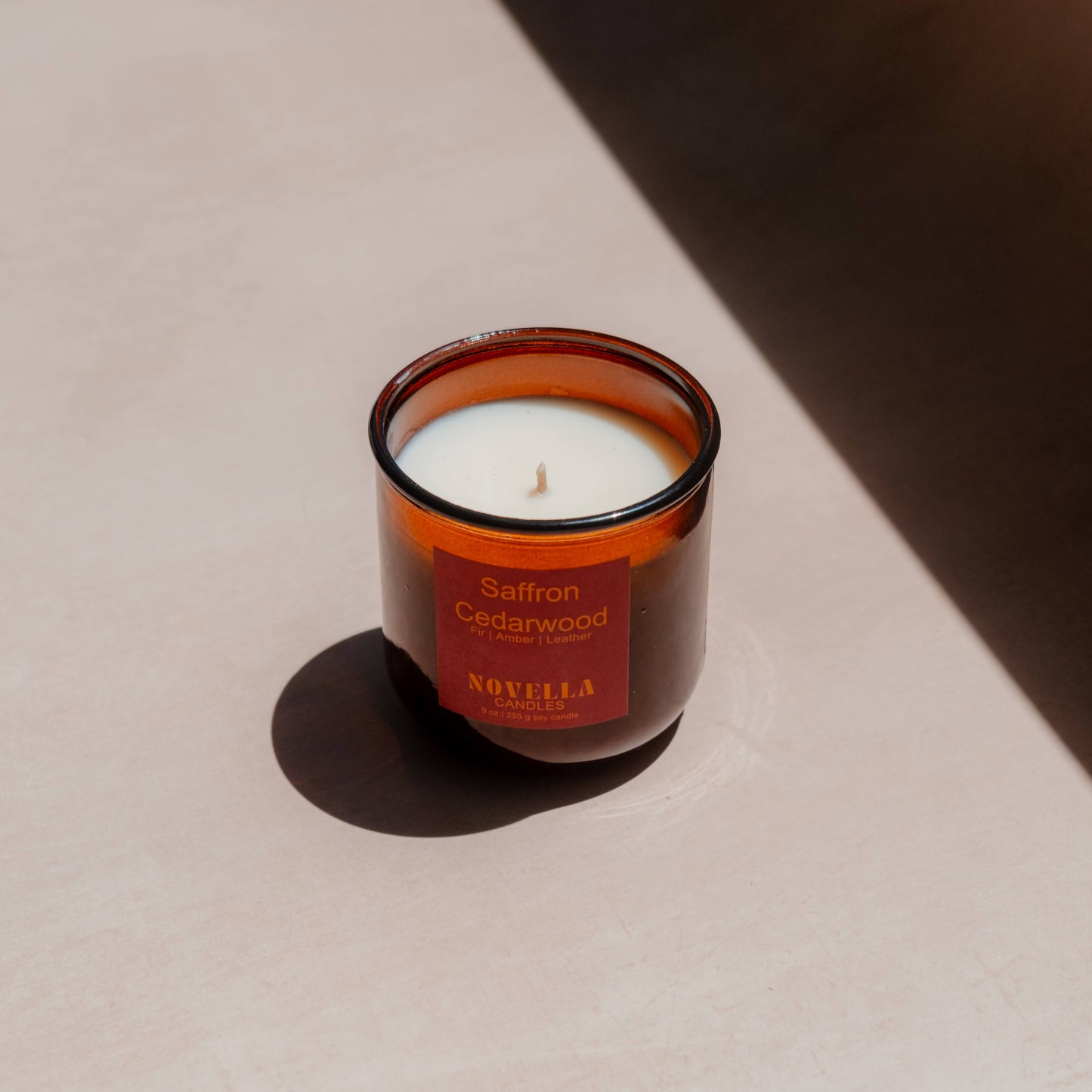 Saffron Cedarwood Recycled Glass Candle