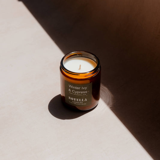 Winter Ivy & Cypress Amber Jar Candle